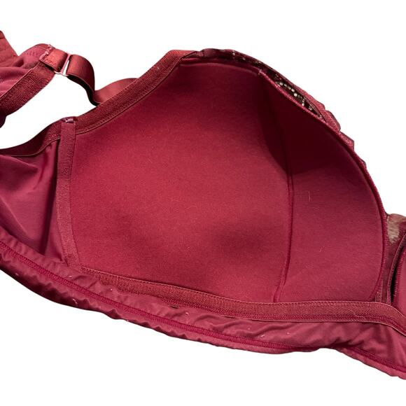 Auden Deep Wine Lightly Lined Lace Animal Print Bralette Size 4X - Picture 8 of 9